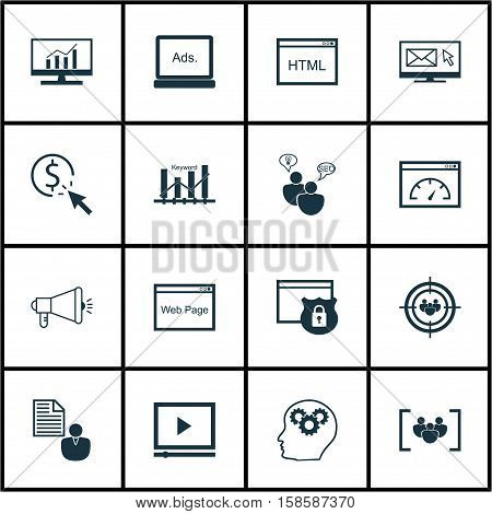 Set Of Marketing Icons On Newsletter, Website And Market Research Topics. Editable Vector Illustration. Includes Marketing, Businessman, Speed And More Vector Icons.