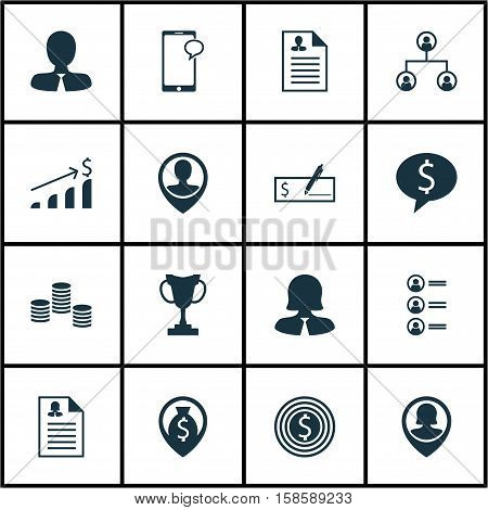 Set Of Human Resources Icons On Business Goal, Female Application And Money Topics. Editable Vector Illustration. Includes Structure, Female, Bank And More Vector Icons.