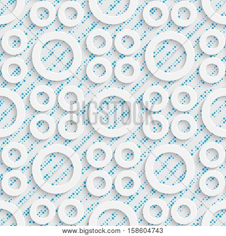 Seamless Minimalistic Pattern. Abstract Fine Background. Futuristic Three-dimensional Wallpaper. Elegant Decorative Circle Design