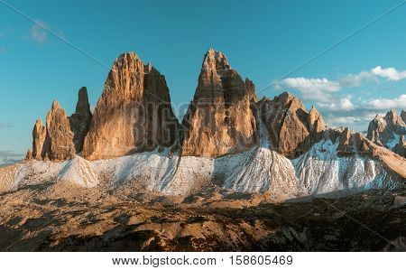 Scenic view of Italian Dolomites, Lavaredo, sunny day