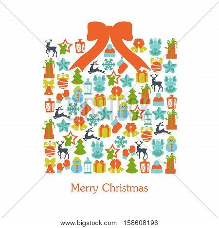 Stock vector illustration of christmas giftbox collection