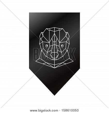 Skunk polygonal head sign. Vector illustration. Icon animal.