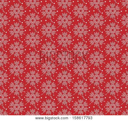 Christmas vectorillustration. Seamless pattern with snowflakes stars and garlands.