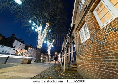 Twilight capture of Castle Street in Farnham, Surrey