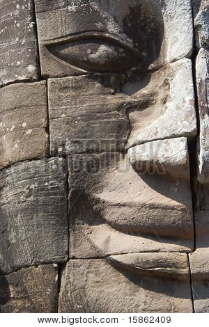 Pietra buddha faccia - Angkor - Cambogia
