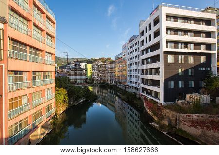 KITAKATA, JAPAN - OCTOBER 25, 2016 : Kitakata is a city located in Fukushima Prefecture, in northern Honshu, Japan.