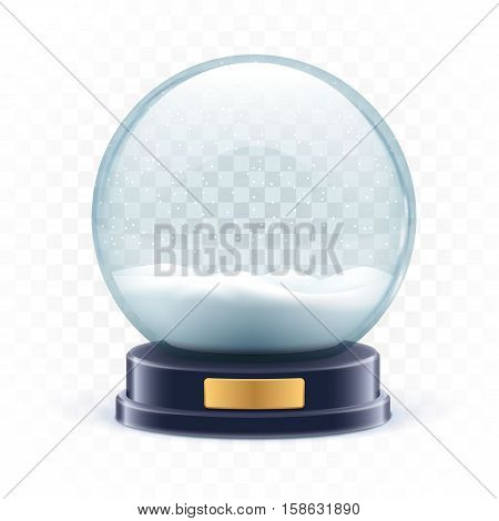 vector illustration of vector illustration of snow globe ball realistic new year chrismas object isolated on white with shadow