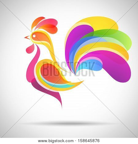 Vector Rooster. China New Year Greeting Card for your design