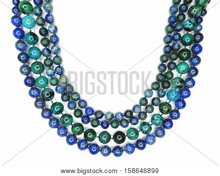 semigem blue necklace with bright crystals jewellery