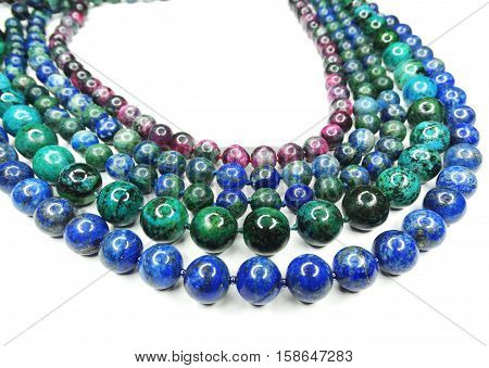 semigem blue necklace with bright crystals jewellery