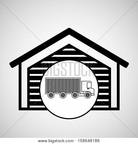 warehouse building truck logistic delivery tranportation vector illustration eps 10