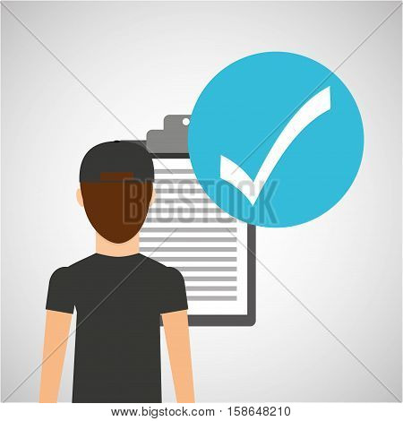man delivery checking goods icon vector illustration eps 10
