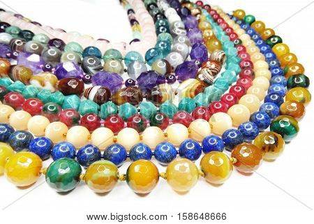 semigem colorful necklace with bright crystals jewellery