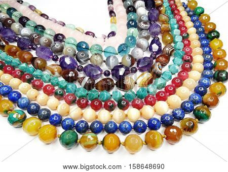 semigem colorful necklace with bright crystals jewellery