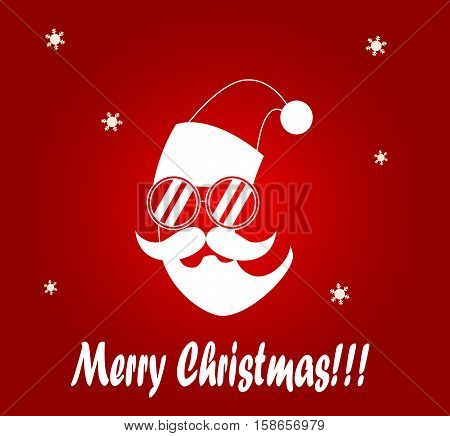 New Year geeting card in hipster style. Vector illustration