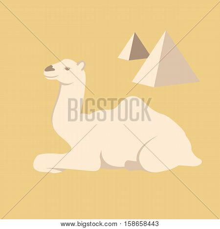 Camel lie vector illustration style Flat side