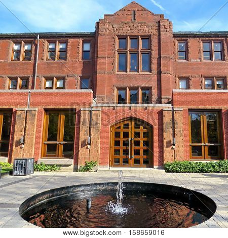 Fountain in Munk School at the University of Toronto in Toronto Canada November 18 2016