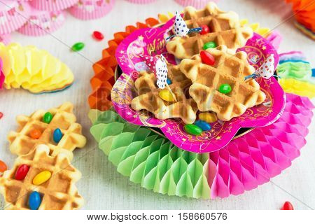 Sweets and pastries at a children's party birthday