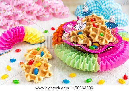 Sweets and pastries at a children's party birthday