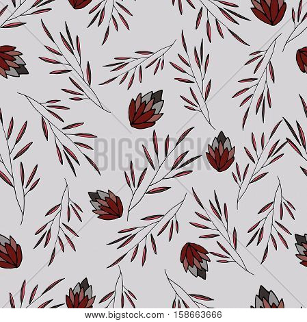 vector siamless pattern with flower and leaves