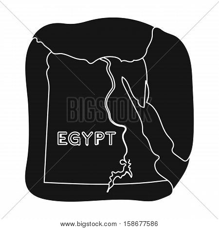 Territory of Egypt icon in black style isolated on white background. Ancient Egypt symbol vector illustration.