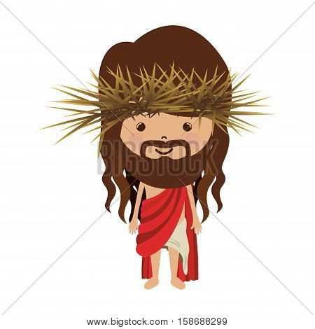 avatar jesus christ with stole and crown thorns vector illustration
