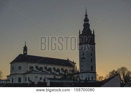 Litomerice Town Palaces In Sunset Time With Nice Colors