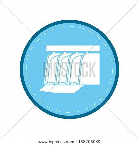 hydroelectric station plant water dam blue circle vector illustration eps 10