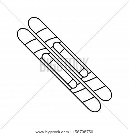 Skiis icon. Winter sport hobby and recreation theme. Isolated design. Vector illustration