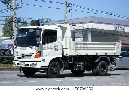 CHIANG MAI THAILAND - OCTOBER 27 2016: Private Hino Dump Truck. Photo at road no.1001 about 8 km from downtown Chiangmai thailand.