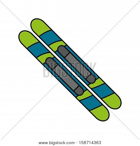 Skiis icon. Winter sport hobby and recreation theme. Isolated design. Vector illustration