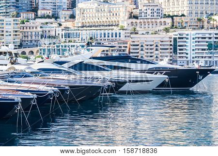 Luxery yachts in the Monte Carlo harbour Monaco France