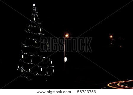 Christmas tree in the city is ready for holidays.