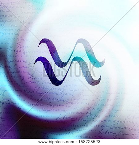 The sign of zodiac Virgo on a white blur background.