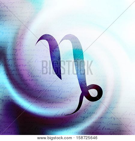 The sign of zodiac Virgo on a white blur background.