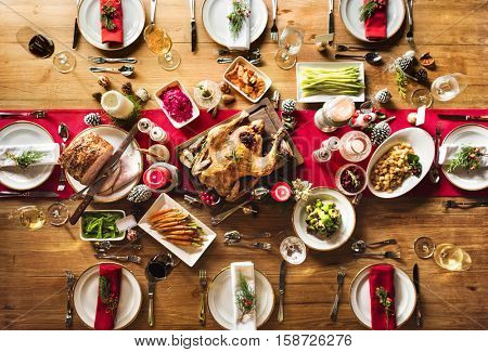Christmas Family Dinner Table Concept