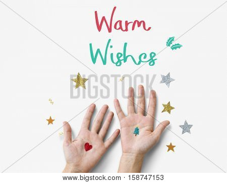 Merry Christmas and Happy New Year Family Holiday Festival Concept