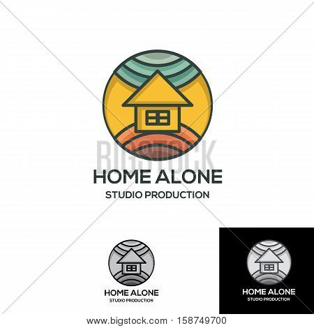 earth and sky home logo design for creative studio, earth and sky landscape, photography