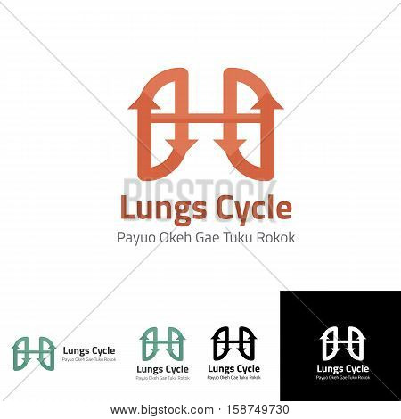 lungs cycle logo design for doctor clinic health organs cigarette effect