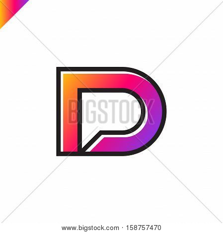 Letter D And Letter P Logo. Pd, Dp Initial With Chat Icon Letter Logotype