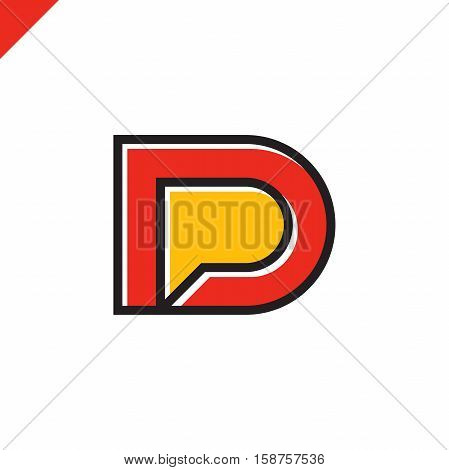 Letter D And Letter P Logo. Pd, Dp Initial With Chat Icon Letter Logotype