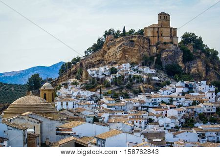 Beautiful Cityscape With Castle On  Hill In Montefrio, Spain