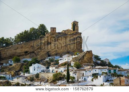 Beautiful Cityscape With Castle On  Hill In Montefrio, Spain