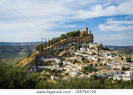 Beautiful Cityscape With Castle On  Hill In Montefrio, Spain