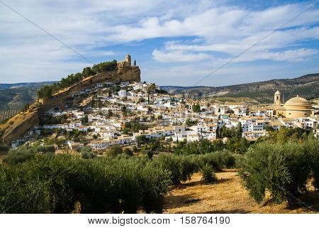Beautiful Cityscape With Castle On  Hill In Montefrio, Spain