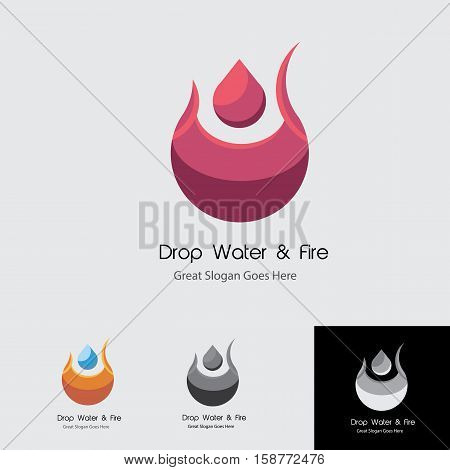 drop water and fire logo concept for brave, full of spirit company vision