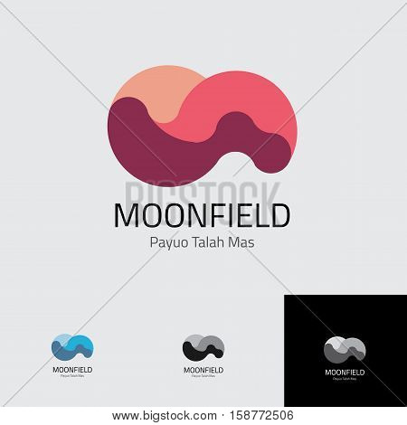 abstract moon field logo concept for studio production or any others