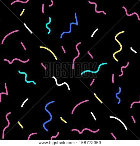 Memphis seamless pattern of geometric shapes Abstract 1980-90 styles design. Trendy memphis style. Colorful geometric hipster poster background. Vector illustration stock vector.