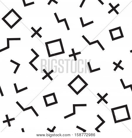 Memphis seamless pattern of geometric shapes Abstract 1980-90 styles design. Trendy memphis style. Colorful geometric hipster poster background. Vector illustration stock vector.
