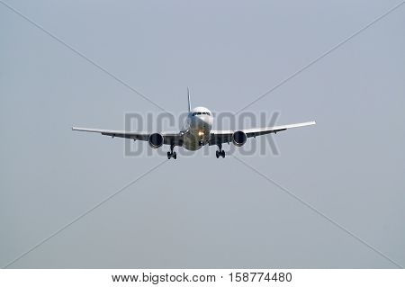 Airplane landing to the Itami International Airport.